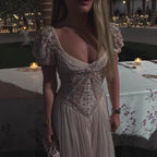 Luxury Nude A‑Line Beaded Tulle Evening Dress CLA73697