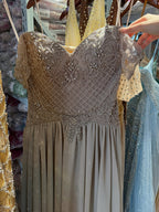 Elegant Caramel Beaded Chiffon A Line Sweetheart Evening Dress CLA73698