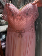 Elegant Caramel Beaded Chiffon A Line Sweetheart Evening Dress CLA73698