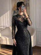Luxury Sage Green Beaded Mermaid Dress with Overskirt CLA73716