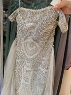 Luxury Silver Nude Crystal Beaded Mermaid Dress LA73740