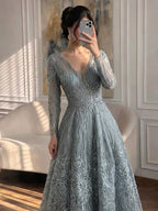 Luxury Pink Beaded A Line Evening Dress LA73744