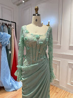 Luxury Pink 3D Floral Beaded Mermaid Gown CLA73774