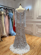 Luxury Pink 3D Floral Beaded Mermaid Gown CLA73774