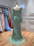 Luxury Pink 3D Floral Beaded Mermaid Gown CLA73774