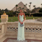 Luxury Sage Green Sweetheart Beaded Fringe Evening Dress LA73800