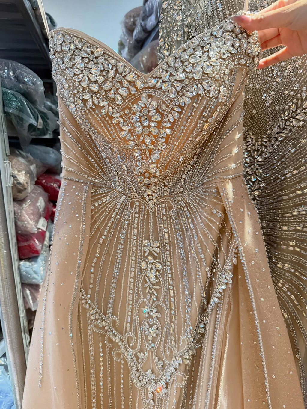 Luxury Nude Sweetheart Baroque Beaded Fitted Mermaid Dress LA73831