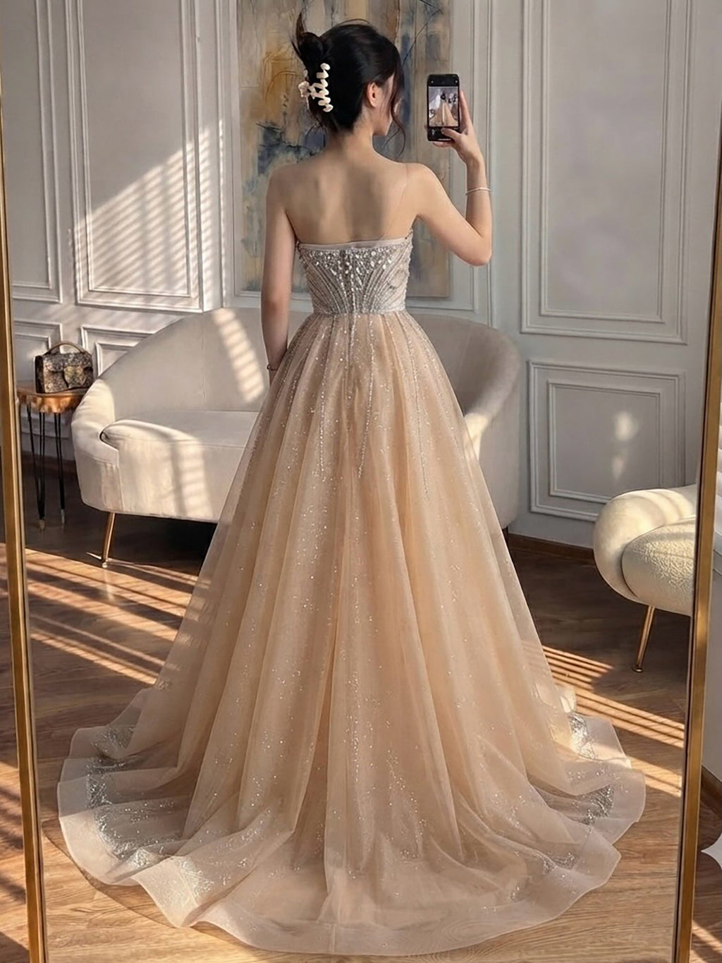 Luxury Nude Sweetheart Baroque Beaded Fitted Mermaid Dress LA73831