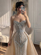 Luxury Nude Sweetheart Baroque Beaded Fitted Mermaid Dress LA73831