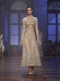 Luxury Nude High Neck Cut Out Beaded Lace A-Line Dress LA73857
