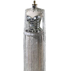 Luxury Silver High Neck Beaded Tassel Cape Evening Dress LA73896