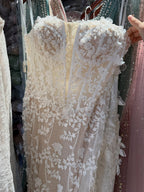 Luxury White Beaded Floral Lace Appliques Mermaid Wedding Dress LA73900