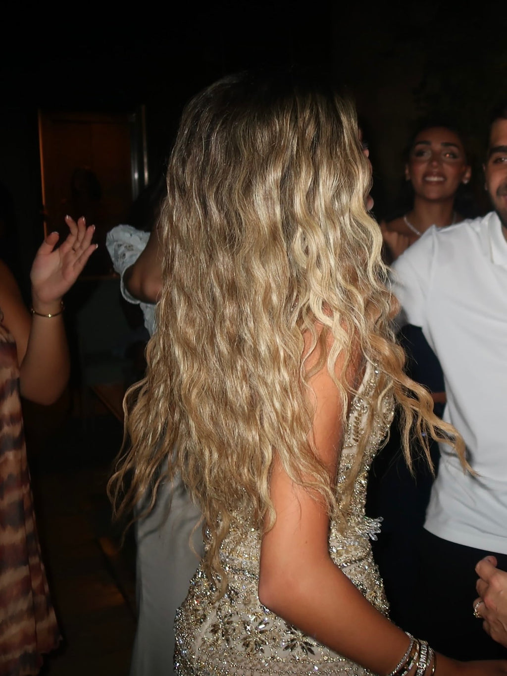 Luxury Gold Beaded Spaghetti Strap Mini Cocktail Dress LA73956