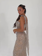 Kosovo Luxury Beaded Mermaid Evening Dress Strapless With Shawl CLA73375