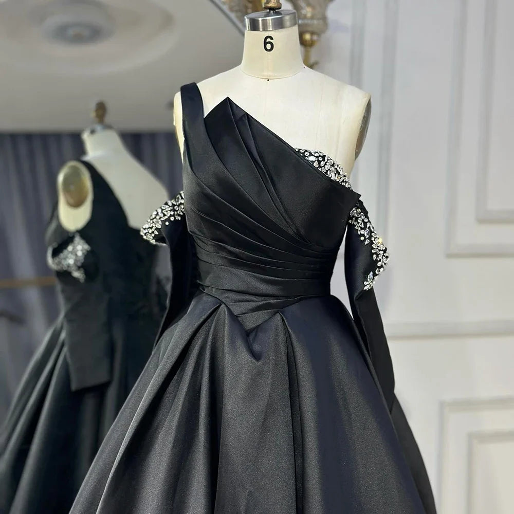 Arabic Satin Simple Style Ball Gown Evening Dress CLA72741
