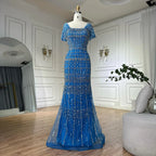 Dubai Mermaid Evening Dress Luxury Modest Arabic Party Gown CLA72714