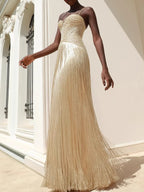 Arabic Luxury Beaded Tassels Mermaid Evening Dress Spaghetti Straps Women Party Gown CLA73446