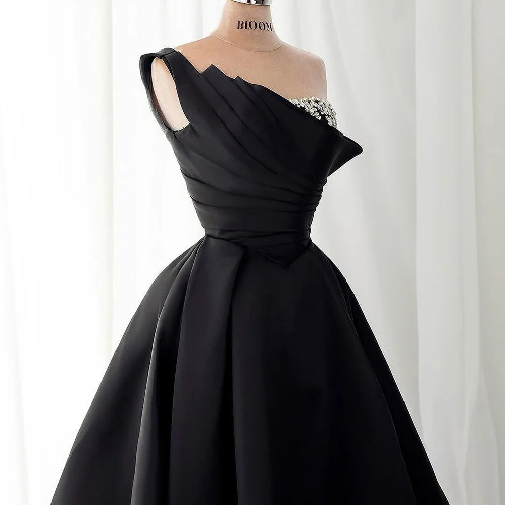 Arabic Satin Simple Style Ball Gown Evening Dress CLA72741