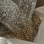Kosovo Luxury Full Diamonds Beaded A-Line Evening Dress Nude Strapless Women Red Carpet Gown CLA73209