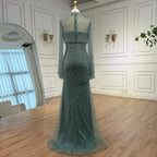 Arabic Two-Piece Luxury Beaded Mermaid Evening Dress With Detachable Top CLA73095