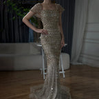 Dubai Mermaid Evening Dress Luxury Modest Arabic Party Gown CLA72714
