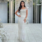 Dubai Mermaid Evening Dress Luxury Modest Arabic Party Gown CLA72714