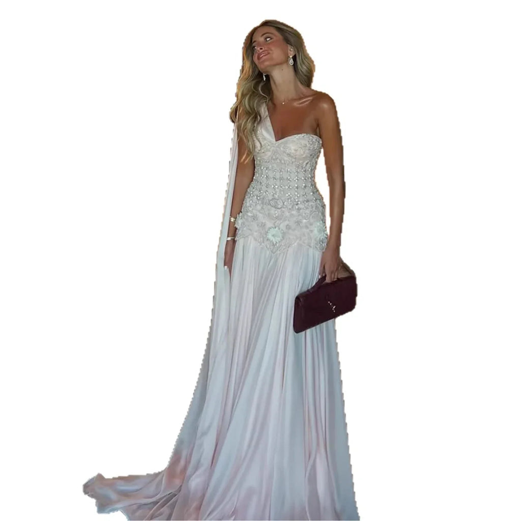 Arabic Pink Simple Style Chiffon Evening Dress CLA73451