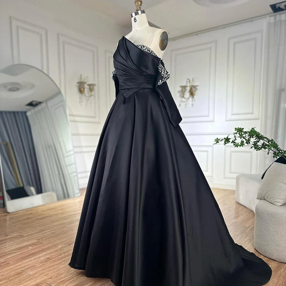 Arabic Satin Simple Style Ball Gown Evening Dress CLA72741