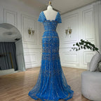 Dubai Mermaid Evening Dress Luxury Modest Arabic Party Gown CLA72714