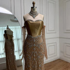 Kosovo Luxury Beaded Evening Dress With Gloves CLA72929
