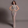 Luxury Designer Dubai Silver Nude Arabic Evening Dresses CLA72344