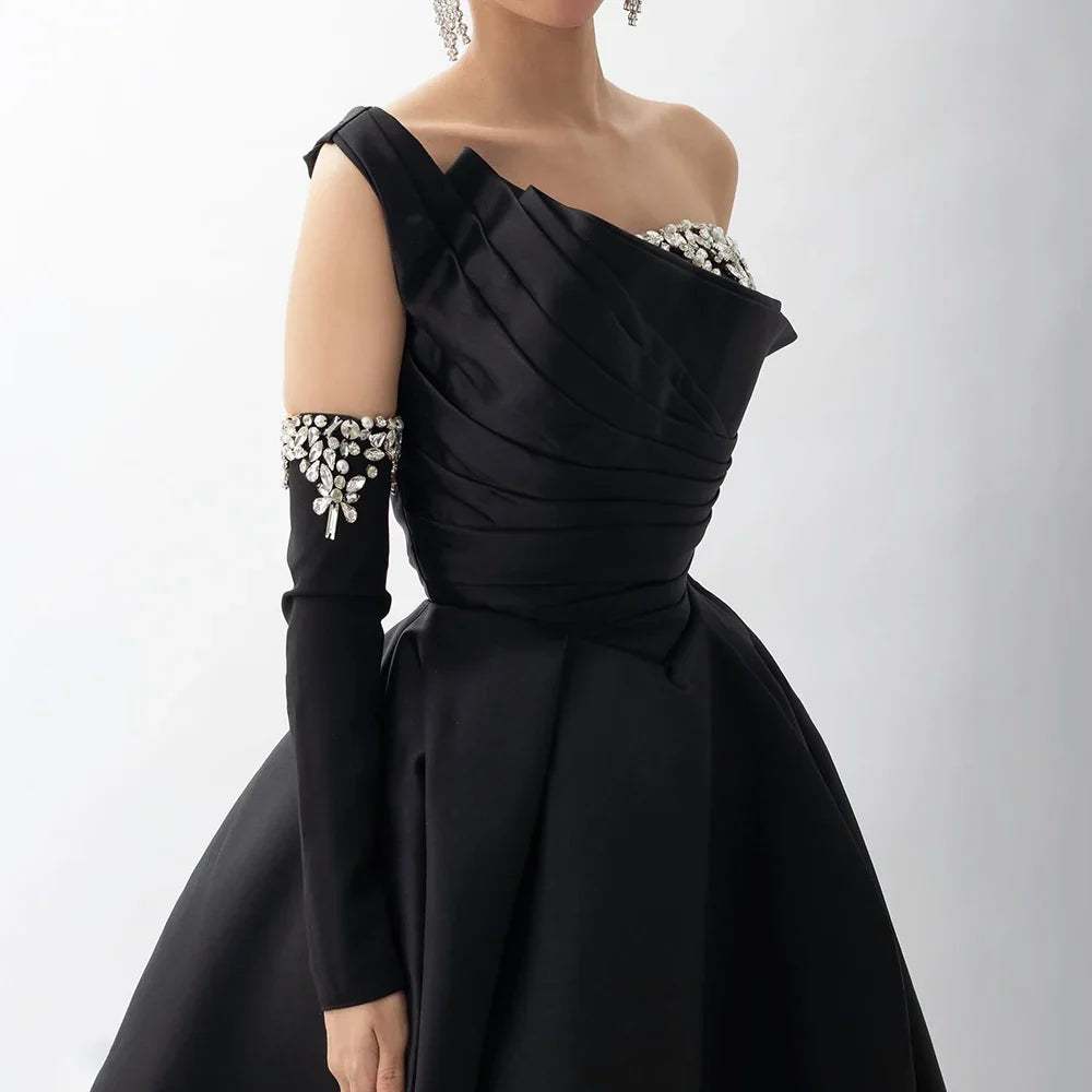 Arabic Satin Simple Style Ball Gown Evening Dress CLA72741