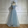 Nude A-Line Beaded Backless Evening Dress CLA72834