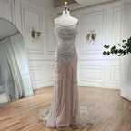 Kosovo Luxury Pearls Beaded Mermaid Off Shoulder Elegant Evening Dress CLA72253