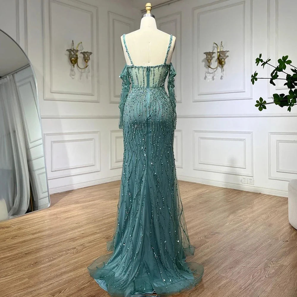 SERENE HILL Luxury Beaded Mermaid Evening Dress CLA71650