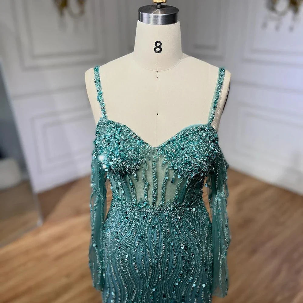 SERENE HILL Luxury Beaded Mermaid Evening Dress CLA71650