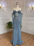 SERENE HILL Luxury Beaded Mermaid Evening Dress CLA71650