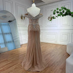 Arabic Luxury Beaded Off Shoulder Mermaid With Overskirt Evening Dress CLA73128