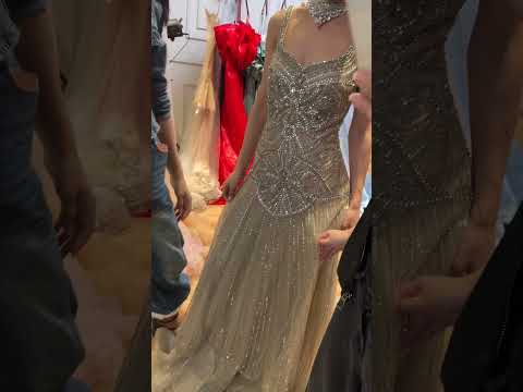 Luxury Turquoise Arabic Mermaid Beaded Evening Dress CLA73189B