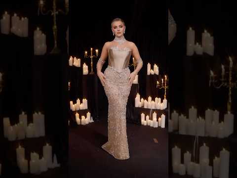 Kosovo Luxury Beaded Evening Dress With Gloves CLA72929